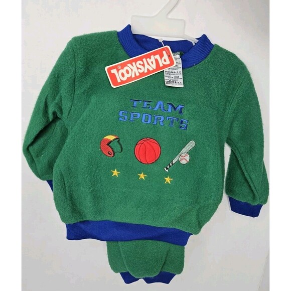 Vtg 1996 NWT Playskool Toddler Sweatshirt & Pants Set 18 Months, Team Sports New - Picture 1 of 10